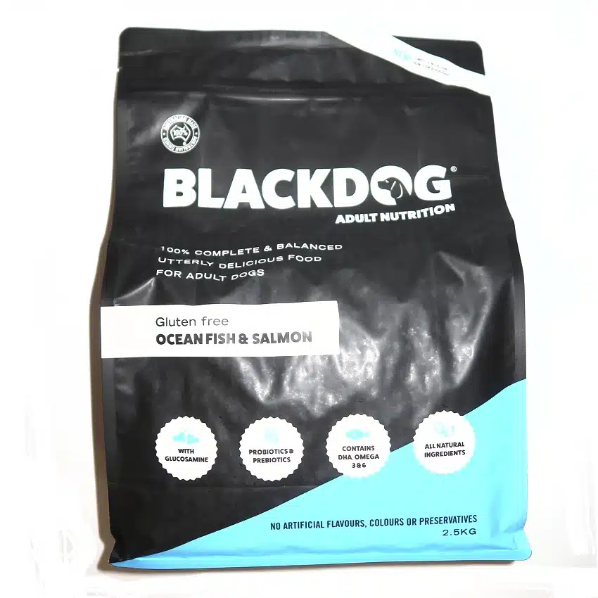 OCEAN FISH Salmon adult blackdog DOG FOOD - Bruces Healthy Dog Treats