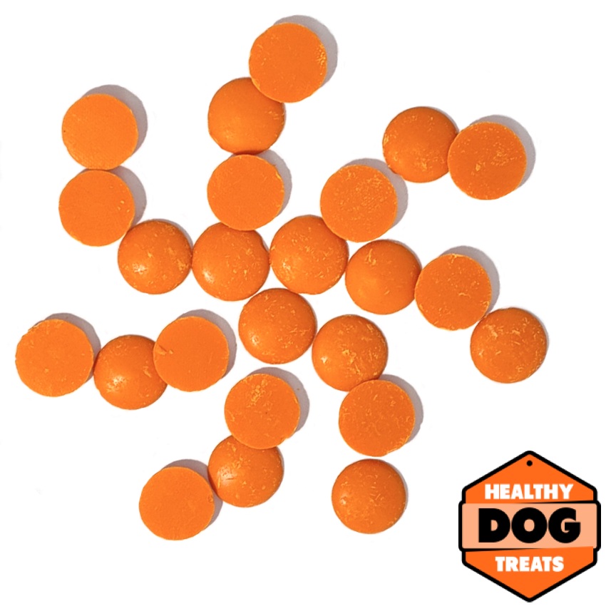 Orange yogurt drops healthy dog treats