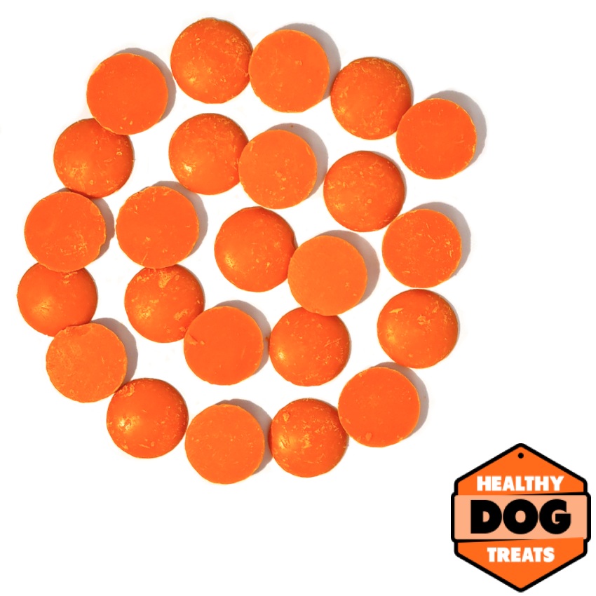 Orange yogurt drops healthy dog treats
